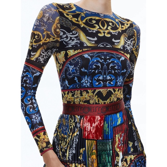 Alice + Olivia Ivey Multicolored Pleated Skirt Maxi Dress - Picture 6 of 15